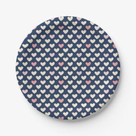 Pastel Hearts voor Navy Papieren Bordje