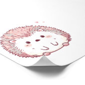 Pastel Hedgehog Design, Zachte Kleur Hedgehog Art Poster (Hoek)