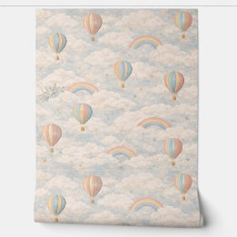 Pastel Heet Luchtballon Luchtbehang Behang