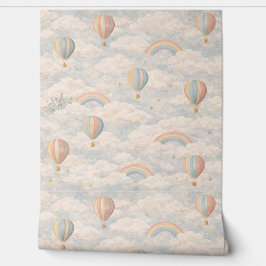 Pastel Heet Luchtballon Luchtbehang Behang