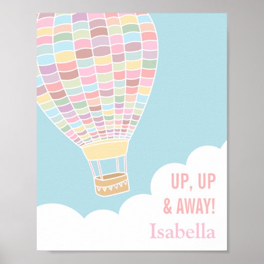 Pastel Heet Luchtballon Meisjes Slaapkamer Decorat Poster (Voorkant)