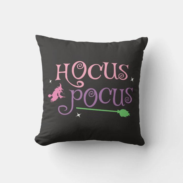 Pastel Heks Hocus Pocus Halloween Broomstick Kussen (Voorkant)
