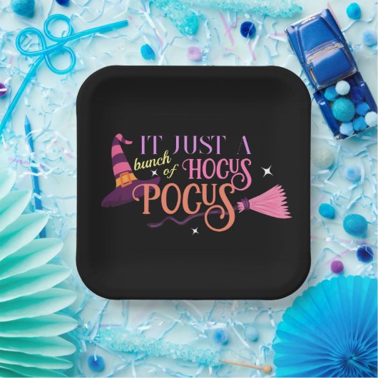 Pastel Heks Hocus Pocus Halloween Pet Broomstick Papieren Bordje (Feest)