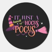 Pastel Heks Hocus Pocus Halloween Pet Broomstick Ronde Sticker (Voorkant)