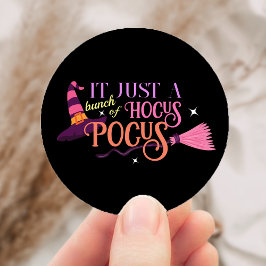 Pastel Heks Hocus Pocus Halloween Pet Broomstick Ronde Sticker