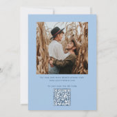 Pastel Hemelblauwe Kustbruiloft | Foto + QR-code Kaart (Achterkant)