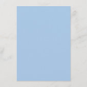 Pastel Hemelblauwe Kustbruiloft. Modern Minimalist Menu (Achterkant)