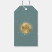 Pastel hemelse gouden maan bruiloft dank u cadeaulabel (Achterkant)