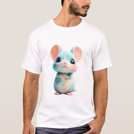 Pastel Hemelse Sterrenstelsel Muizen Mannen T-shirt (Voorkant)