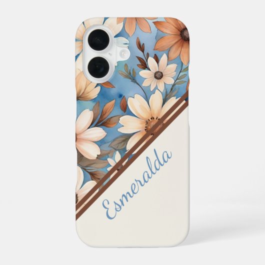Pastel Herfst bloeit iPhone 16 Hoesje (Achterkant)