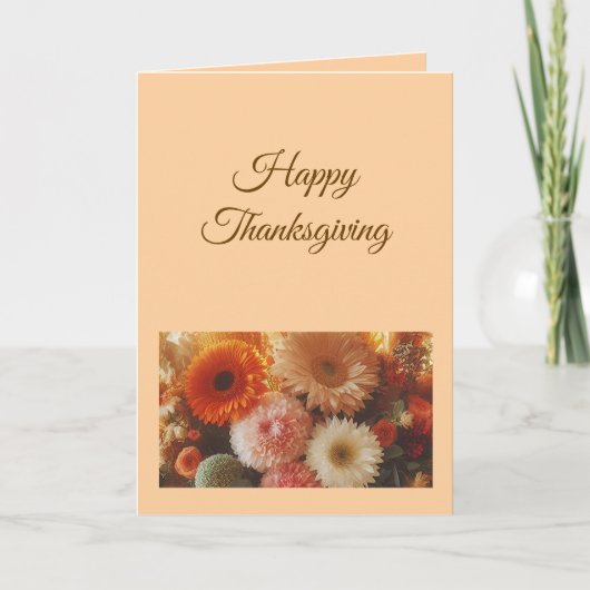 Pastel Herfst Bloemen Thanksgiving Kaart (Voorkant)