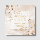 Pastel Herfst Boho Bloemen Gouden bruiloft Gastboe Gastenboek (Voorkant)