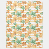 PASTEL HERFST COLORED AUTUMN LEAVES FLEECE DEKEN (Voorkant)