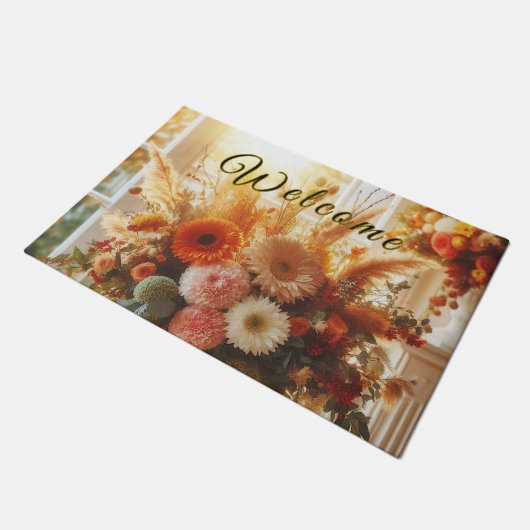 Pastel Herfst Flowers Welcome Mat (Schuin)