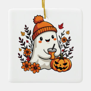 Pastel Herfst Kawaii Spook Herfst Pompoen Kruiden Keramisch Ornament