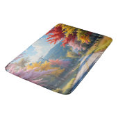 Pastel herfst landweg aquarel badmat (Gekanteld)