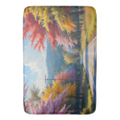 Pastel herfst landweg aquarel badmat (Voorkant Verticaal)