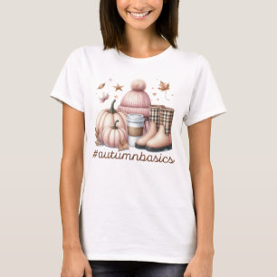 PASTEL HERFST ROZE EN BRUIN HERFST THEMA ITEMS T-SHIRT