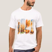 PASTEL HERFST THEMA HERFSTPENSEELSTREKEN T-SHIRT (Voorkant)