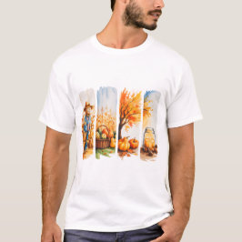 PASTEL HERFST THEMA HERFSTPENSEELSTREKEN T-SHIRT