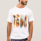 PASTEL HERFST THEMA HERFSTPENSEELSTREKEN T-SHIRT (Voorkant)