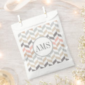 Pastel Herringbone Monogram Bedankzakje (Geknipt)