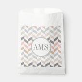 Pastel Herringbone Monogram Bedankzakje (Voorkant)