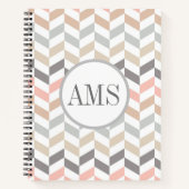 Pastel Herringbone Monogram Recipe Notitieboek (Voorkant)