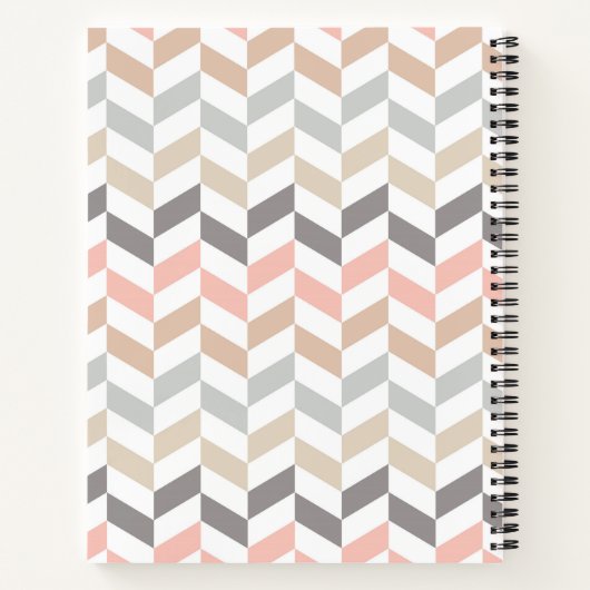 Pastel Herringbone Monogram Recipe Notitieboek (Achterkant)