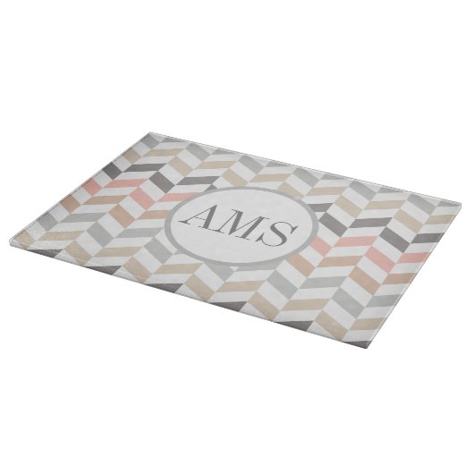 Pastel Herringbone Monogram Snijplank (Hoek)
