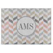Pastel Herringbone Monogram Snijplank (Voorkant)