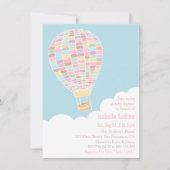 Pastel Hete Luchtballon Baby Douche Uitnodigingen (Voorkant)