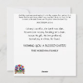 Pastel Hete Luchtballon Paaslam Kuikens Kinder Feestdagenkaart (Achterkant)