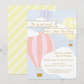 Pastel Hete Luchtballon Partij Kaart (Voorkant / Achterkant)
