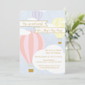 Pastel Hete Luchtballon Partij Kaart (Staand voorkant)