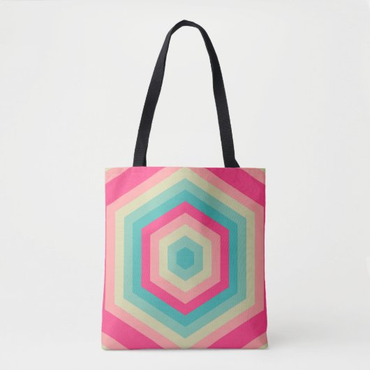 Pastel hexa radiantie tote bag (Voorkant)