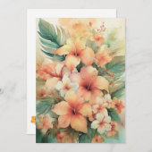 Pastel Hibiscus Feestdagenkaart (Voorkant / Achterkant)