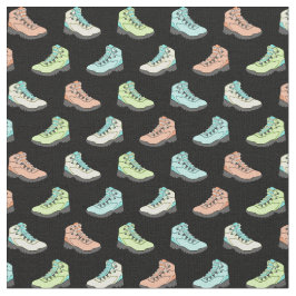 Pastel Hiking Boots op Black Pattered Stof