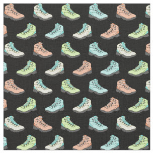 Pastel Hiking Boots op Black Pattered Stof