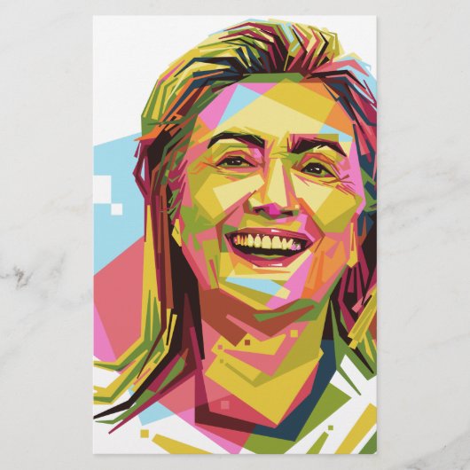 pastel Hillary Clinton Briefpapier (Voorkant)