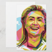 pastel Hillary Clinton Briefpapier (Voorkant / Achterkant)