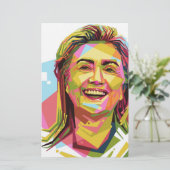 pastel Hillary Clinton Briefpapier (Staand voorkant)