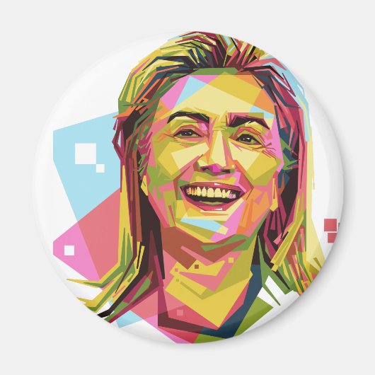 pastel Hillary Clinton Magneet (Voorkant)