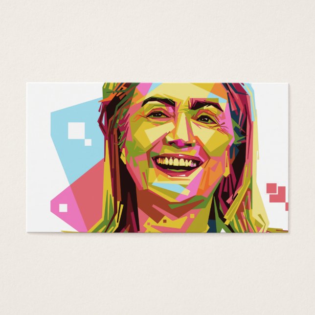 pastel Hillary Clinton Visitekaartje (Voorkant)