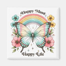 Pastel Hippie "Happy Mind Happy Life" Magneet