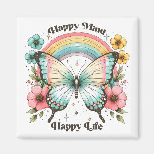 Pastel Hippie "Happy Mind Happy Life" Magneet