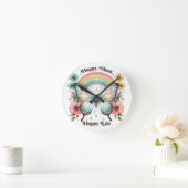 Pastel Hippie "Happy Mind Happy Life" Ronde Klok (Huis)