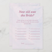 Pastel Hoe oud was de Bride Shower Game Kaart (Voorkant / Achterkant)