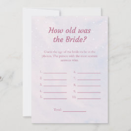 Pastel Hoe oud was de Bride Shower Game Kaart