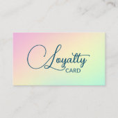 Pastel Holografisch Elegant Script Kalligrafie Klantenkaartje (Voorkant)